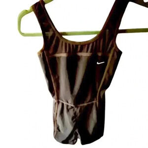 Vintage size small  4-6 black Nike Fit short  unitard. Mesh shoulder and waist